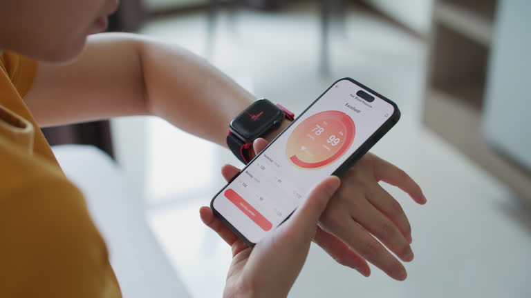 girl tracking health with an app